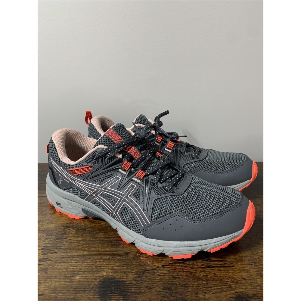 Asics Gel-Venture 8 Women's Shoes Size 11 GRAY/ORANGE/PINK Running ~ 1 INSOLE!